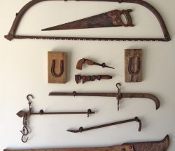 farm tools hanging