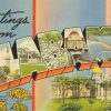 Greetings from Alabama Postcard Stripes